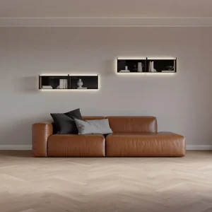 Beperkte Voorraad Prostoria Sofa Cloud bekleding leer Divina Cognac Sofa uitvoering Cloud 2,5 zits rechts open B 286 cm